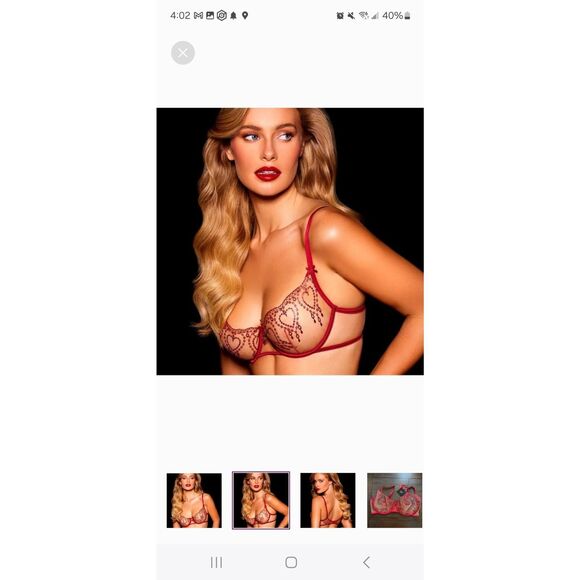 Honey Birdette Adora Bra & Thong Set 34B, M Open crotch - Picture 12 of 12